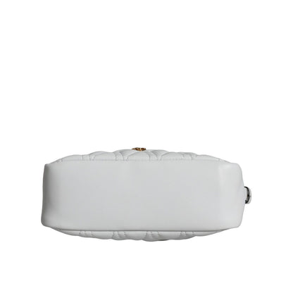 Versace White Quilted Nappa Leather Crossbody Shoulder Bag
