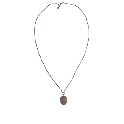 Dolce & Gabbana Sterling Silver 925 Chain Bar Gem Pendant Logo Necklace Necklace