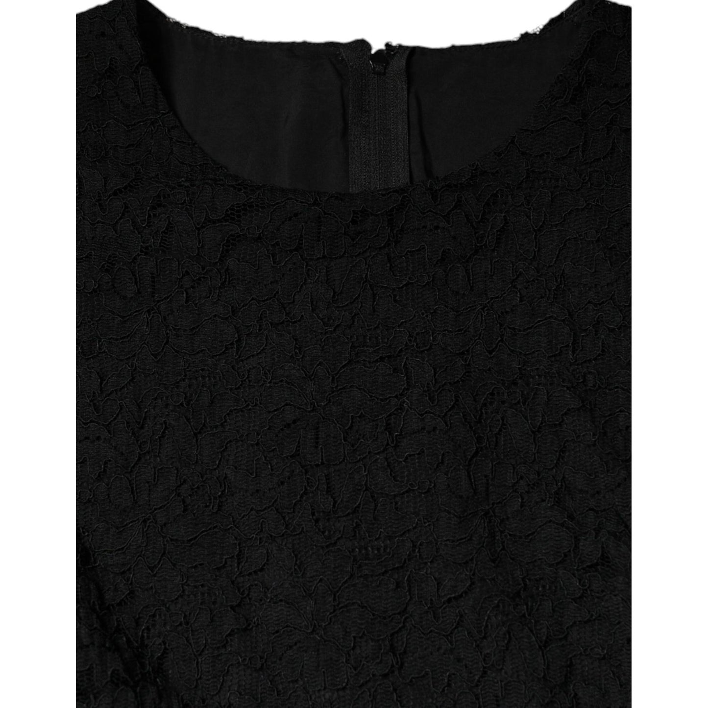 Dolce & Gabbana Black Cotton Sheath Knee Length Dress