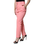 Dolce & Gabbana Rose Pink Polyester High Waist Tapered Pants PAN75517-44