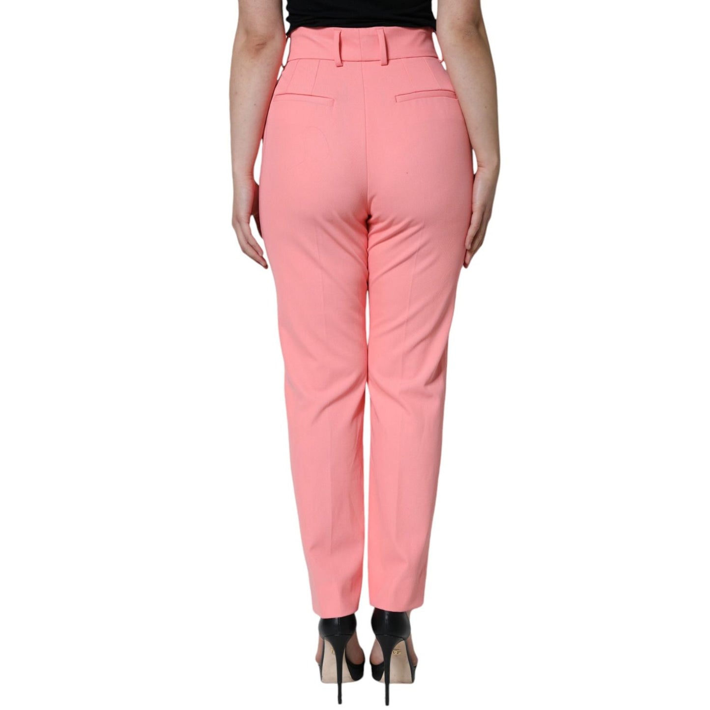Dolce & Gabbana Rose Pink Polyester High Waist Tapered Pants PAN75517-44