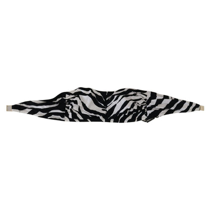 Dolce & Gabbana Black White Zebra Bandeau Swimwear Bikini Top