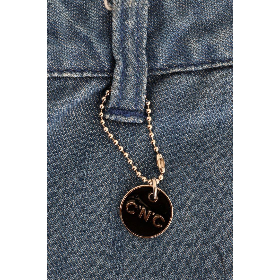 بنطلون جينز قطني أزرق فائق النحافة من كوستيوم ناشيونال