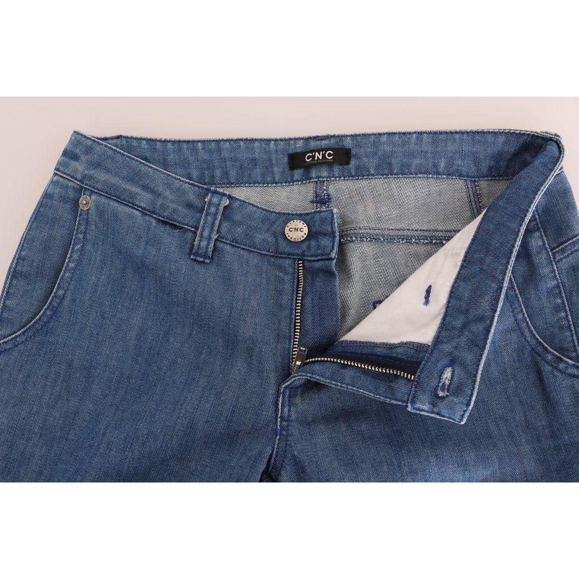 بنطلون جينز قطني أزرق فائق النحافة من كوستيوم ناشيونال