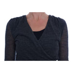 Ermanno Scervino Chic Gray Lace Sleeve Blouse Ermanno Scervino Dark Slate Gray