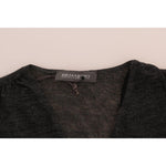 Ermanno Scervino Chic Gray Lace Sleeve Blouse Ermanno Scervino Black