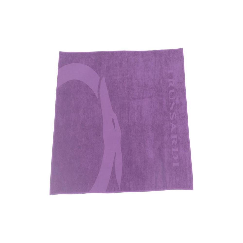 Trussardi Beachwear Purple Cotton Men Swim Towel