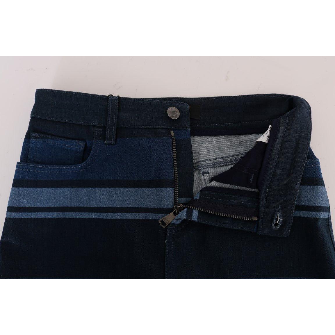 تنورة قصيرة من قماش الدنيم باللون الأزرق الأنيق من دولتشي آند غابانا