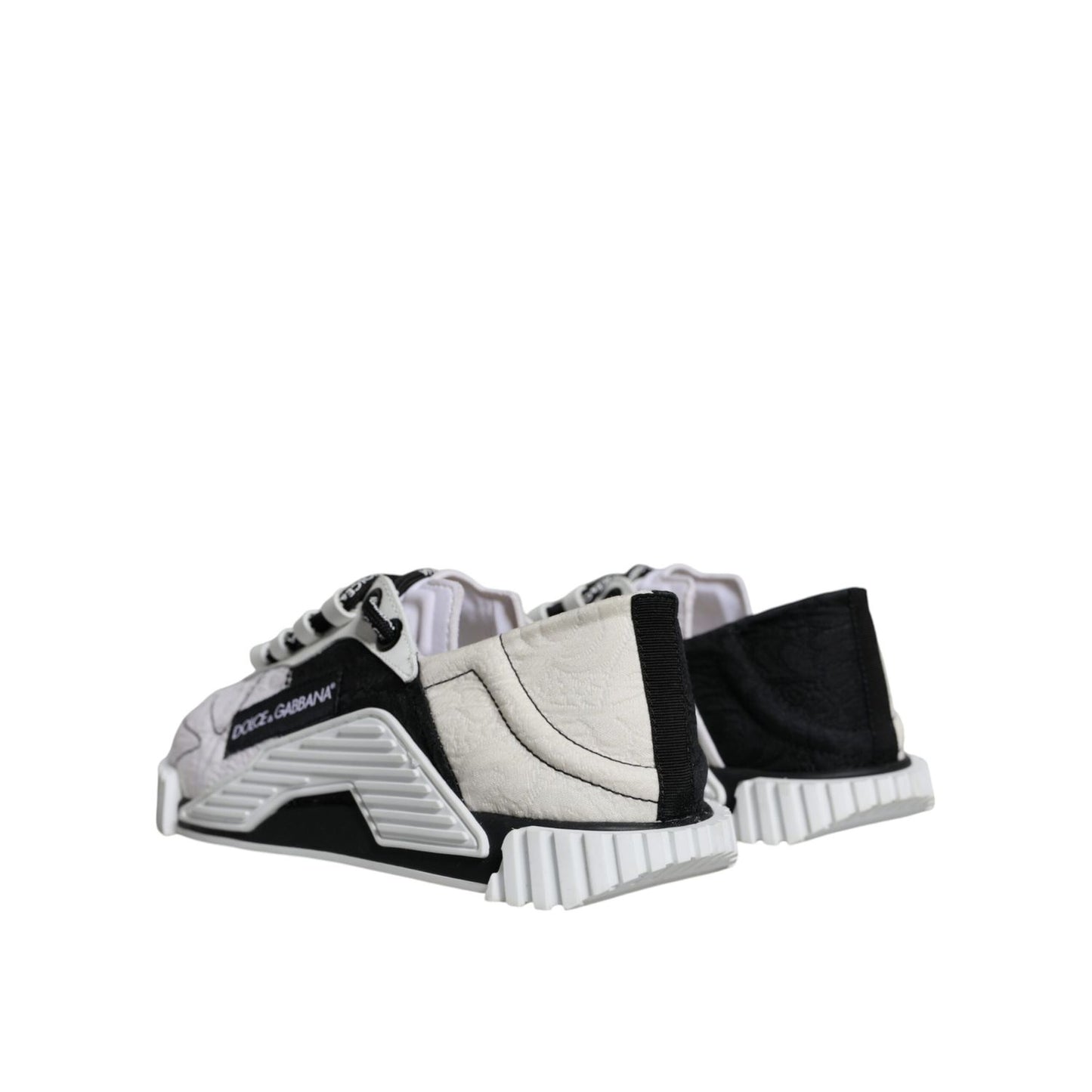 Dolce & Gabbana White Black Low Top NS1 Sneakers Shoes