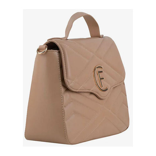 CRISTINAEFFE Beige Artificial Leather Women Crossbody Bag CREF-14157