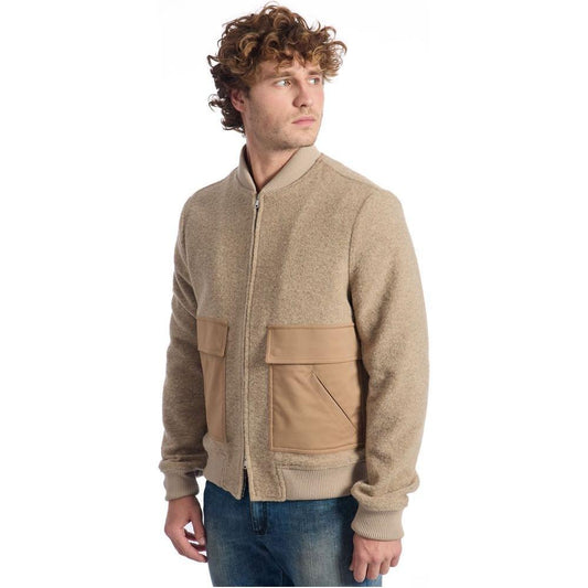 Roberto Pepe Luxury Beige Wool Men Jacket RO-24677-IT48 | M