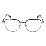 Hackett Gray Men Glasses Frame, full-rim metal round frame, gunmetal color, demo lenses, size 51-17-140, includes branded case.