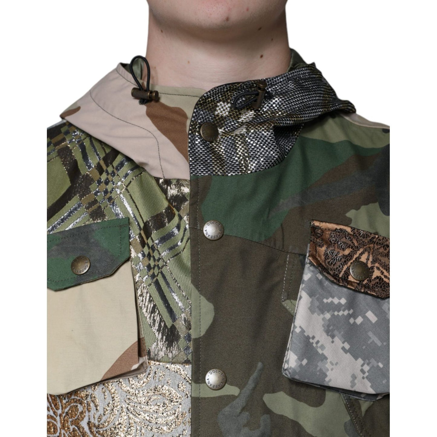 Dolce & Gabbana Multicolor Patchwork Hooded Vest Jacket