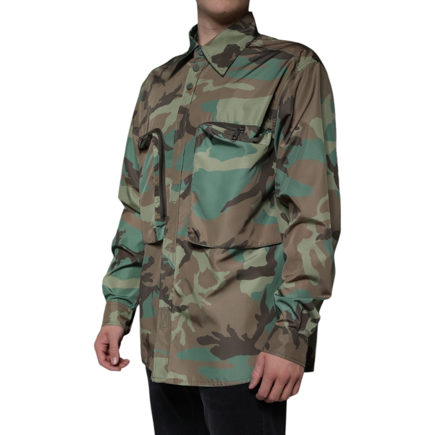 Dolce & Gabbana Multicolor Camouflage Button Down Shirt