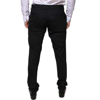 Dolce & Gabbana Black Wool Skinny Dress Formal Pants