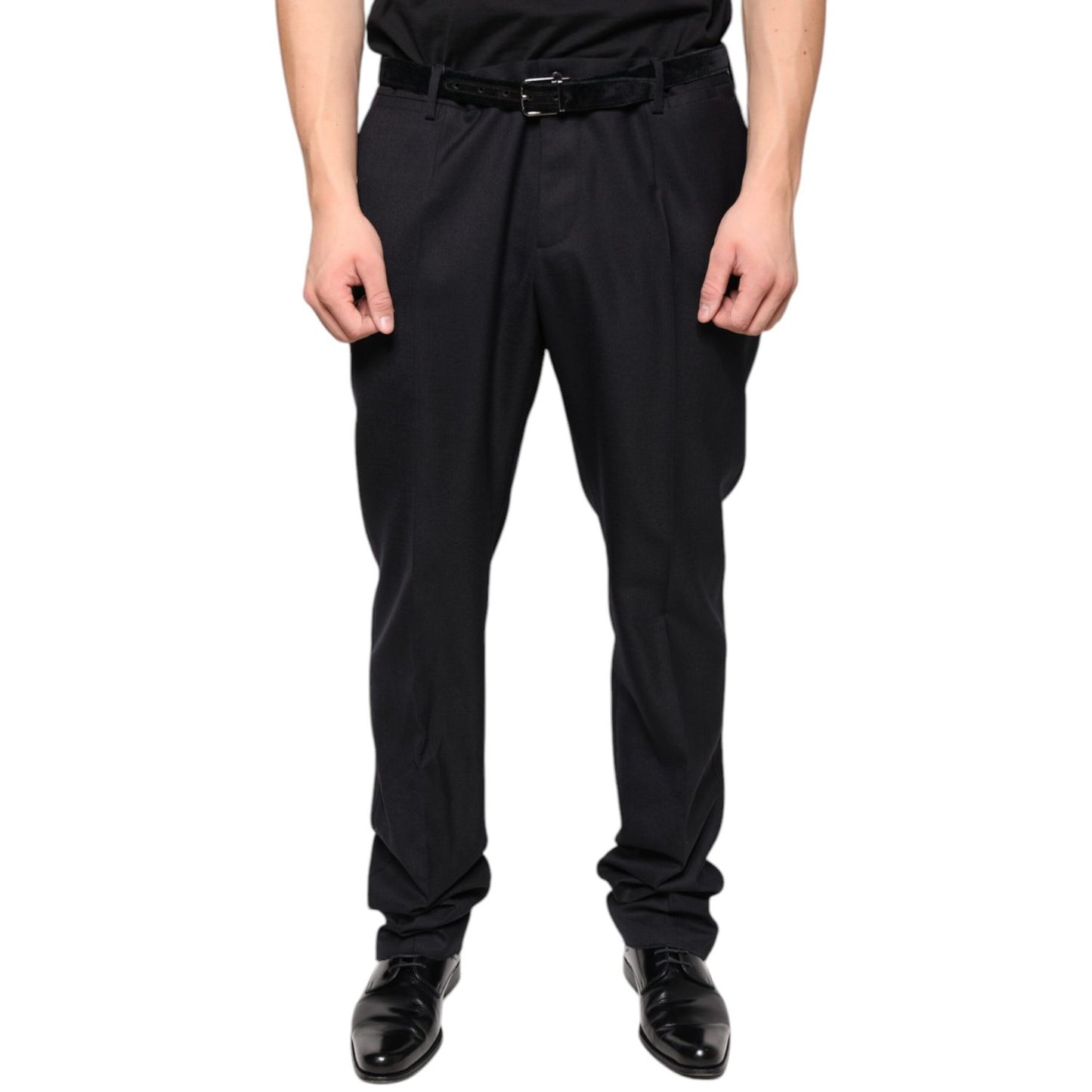 Dolce & Gabbana Black Wool Skinny Dress Formal Pants