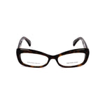 Alexander McQueen Bicolor Acetate Frames with Havana color and handmade design, featuring lenses/bridge/temple measurements of 52/15/140 mm