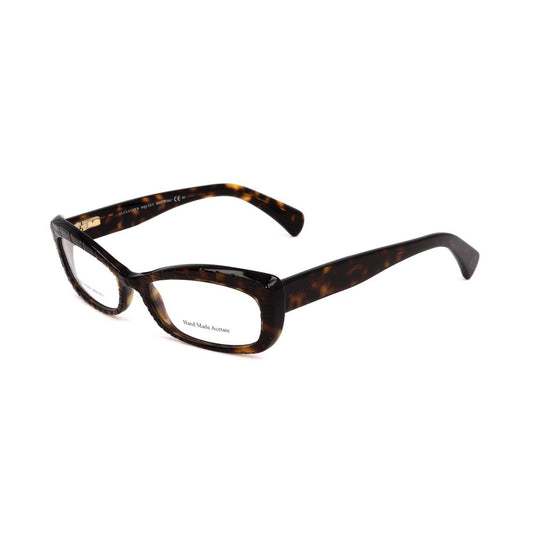 Alexander McQueen Bicolor Acetate Frames - Havana color, 52/15/140mm dimensions, chic women's eyewear.