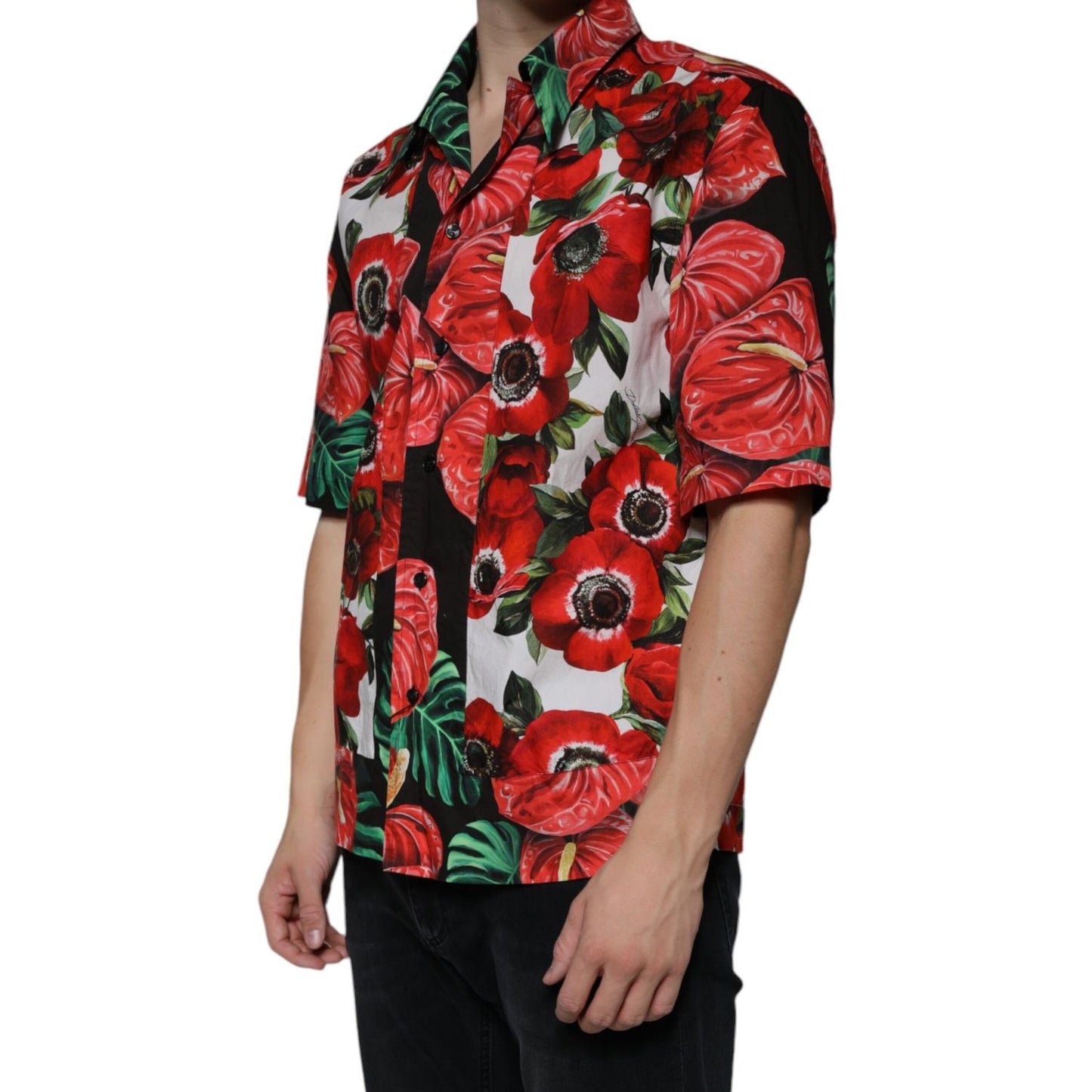 Dolce & Gabbana Multicolor Anemone Button Down Casual Shirt