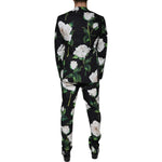 Dolce & Gabbana Black Rose Cotton Men Formal 2 Piece Suit KOS2245-48