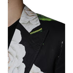 Dolce & Gabbana Black Rose Cotton Men Formal 2 Piece Suit KOS2245-48