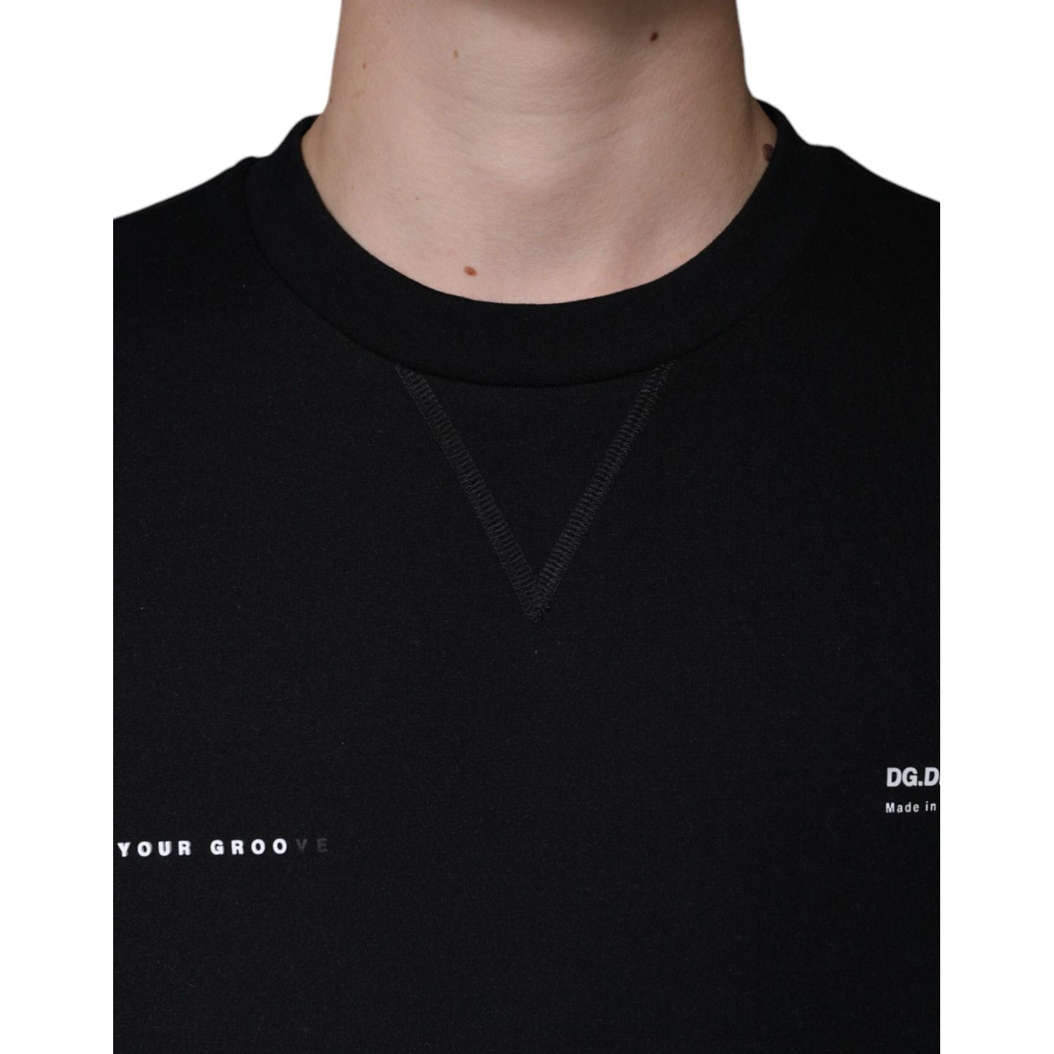 Dolce & Gabbana Black Logo Print CrewNeck Sweatshirt Sweater