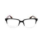 Alexander McQueen Bicolor Metal Frames in black and havana with crystal temples, women's eyewear, model AMQ42578SM.
