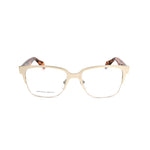 Alexander McQueen Bicolor Metal Frames in matte gold and Havana design, model AMQ42578SO with 53/17/140mm dimensions.