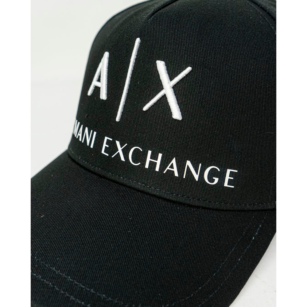 Armani Exchange Black Cotton Cap (Baseball Hat)