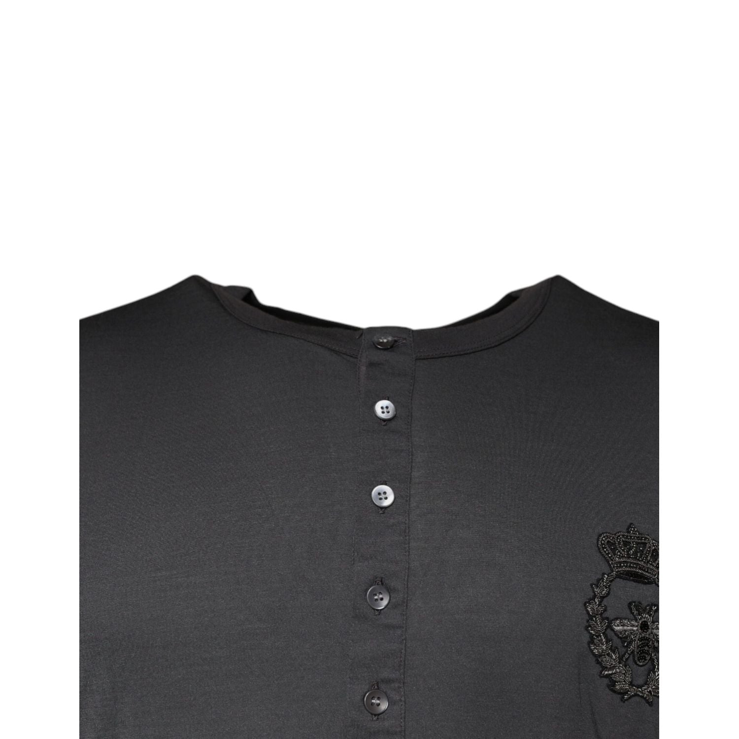 Dolce & Gabbana Gray Crown Bee Embroidery Pullover Sweater