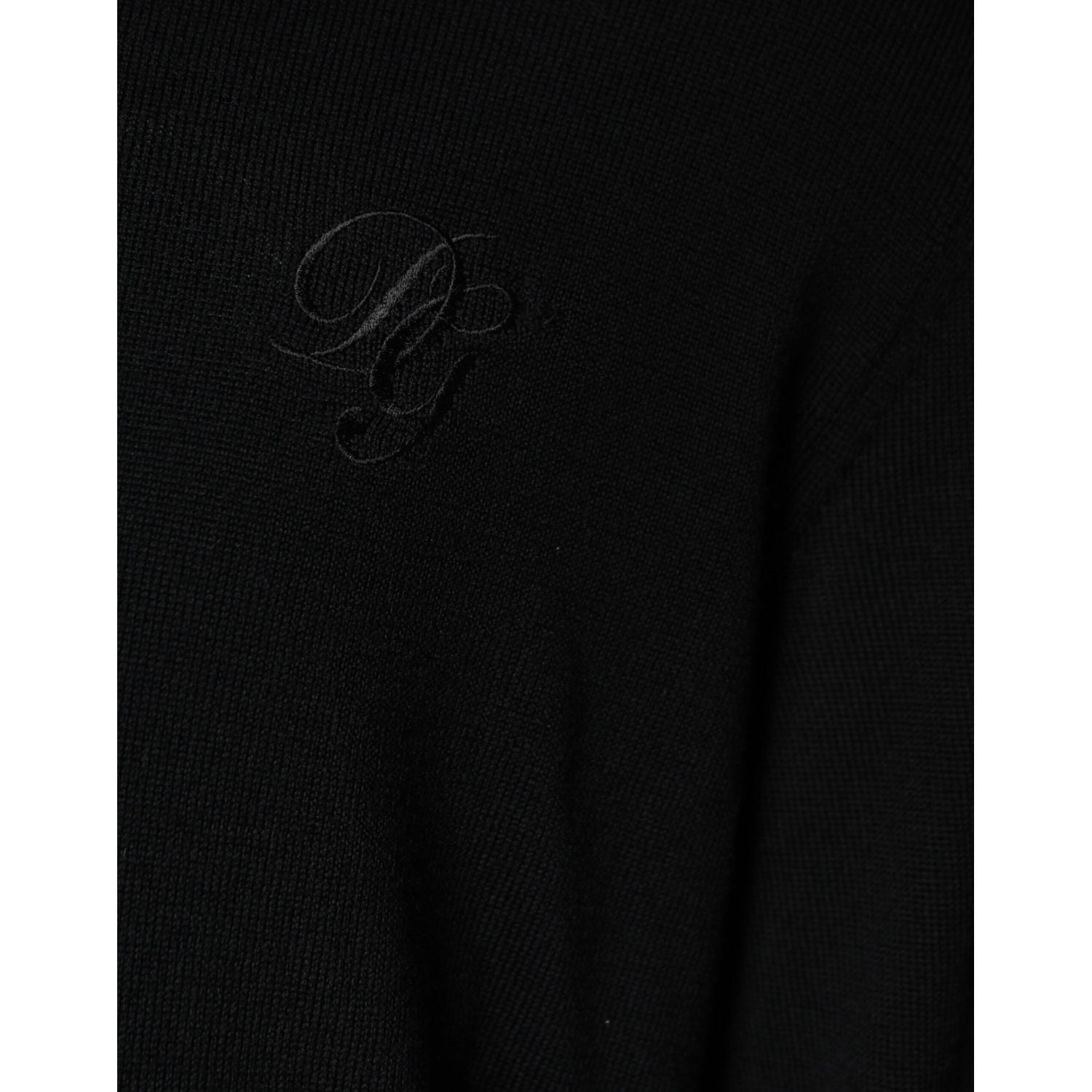 Dolce & Gabbana Black Wool Knit Crew Neck Pullover Sweater