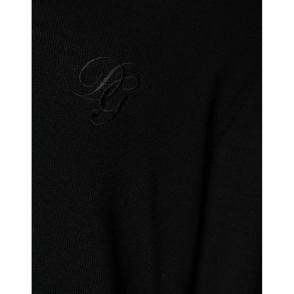 Dolce & Gabbana Black Wool Knit Crew Neck Pullover Sweater