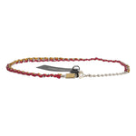 Dolce & Gabbana Red Yellow Leather Crystal Belt Belt
