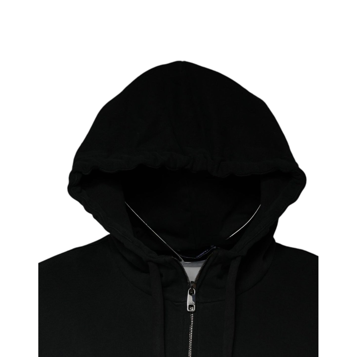 Dolce & Gabbana Black Logo Plaque Hooded Full Zip Sweater