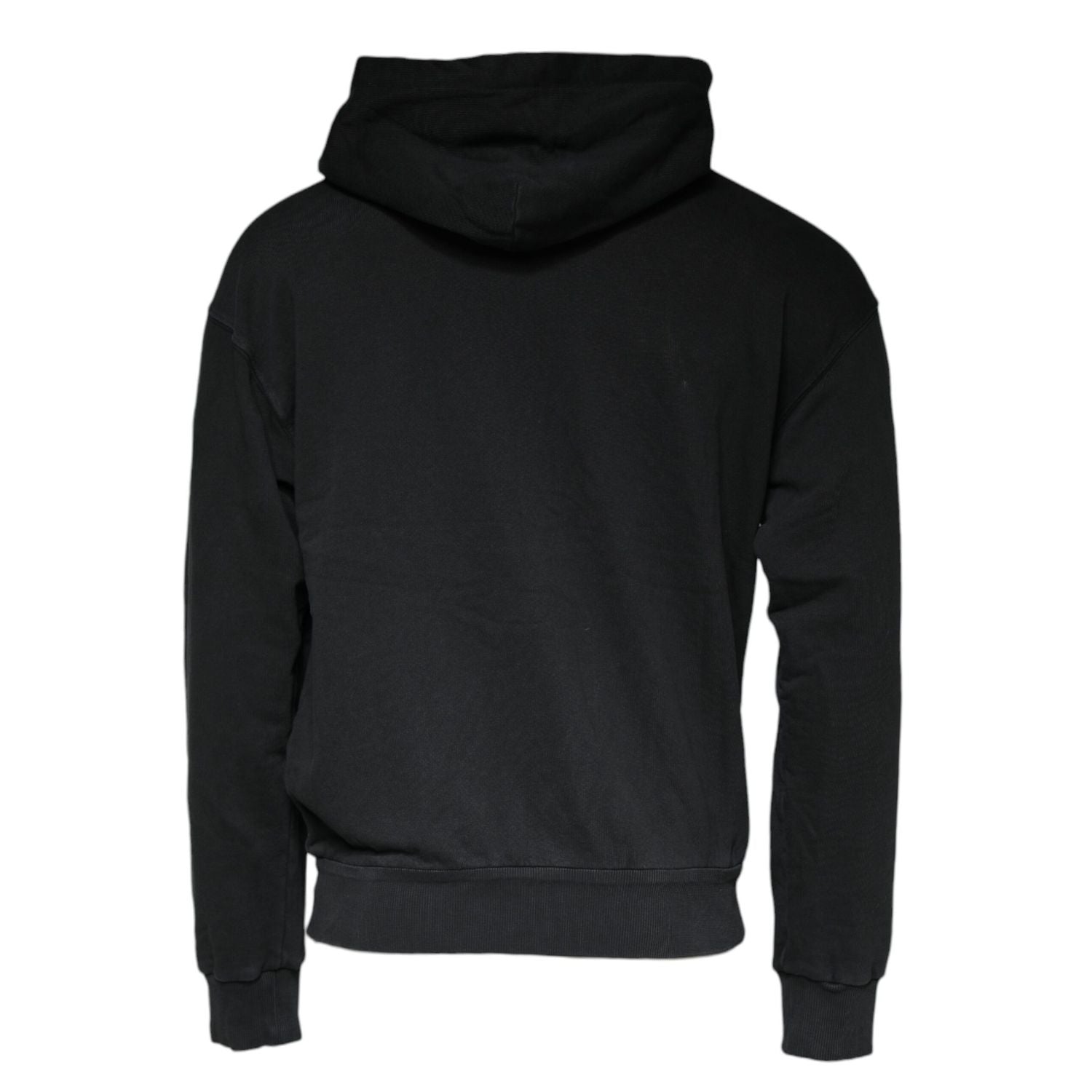 Dolce & Gabbana Black Logo Plaque Hooded Full Zip Sweater