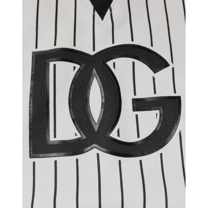 Dolce & Gabbana Black White Stripes Logo Sweatshirt Sweater