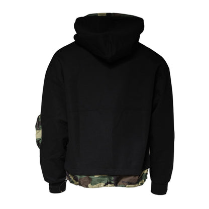 Dolce & Gabbana Black Pocket CottonHooded Sweatshirt Sweater