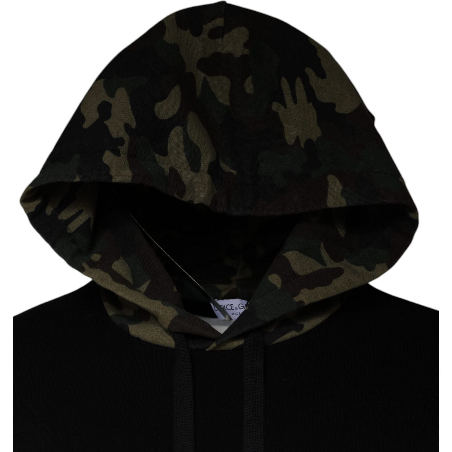 Dolce & Gabbana Black Camouflage Hooded Sweatshirt Sweater