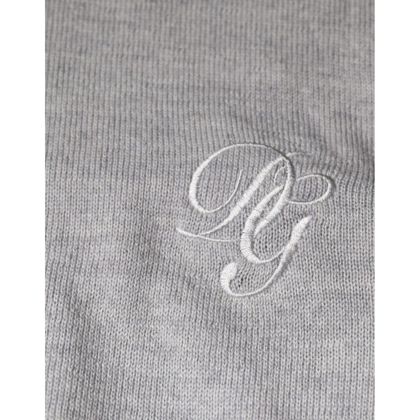 Dolce & Gabbana Light Gray Wool Crew Neck Pullover Sweater
