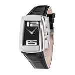 Chronotech Black Leather Watch