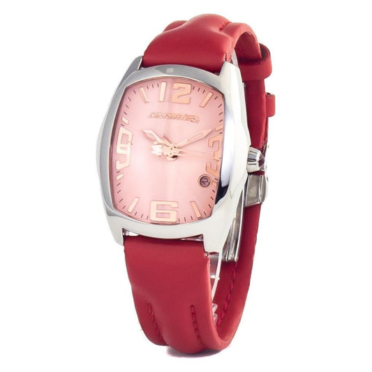 Chronotech Red Leather Watch CHCT7588L04AC