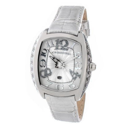 Chronotech Silver Leather Dress Watch