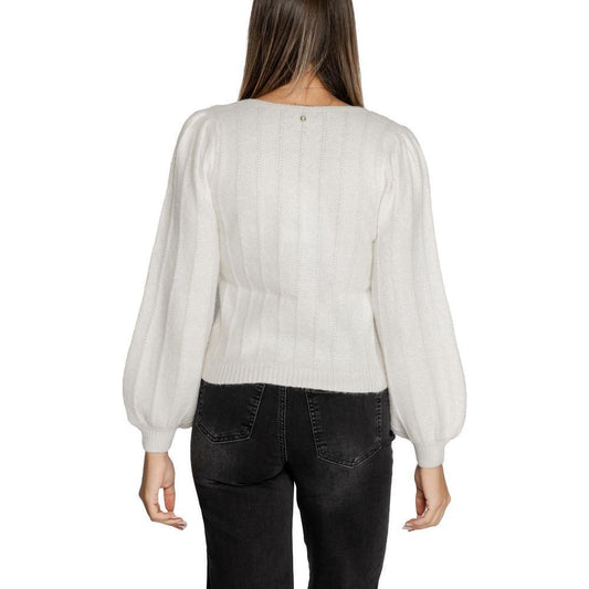 Guess White Polyester Sweater