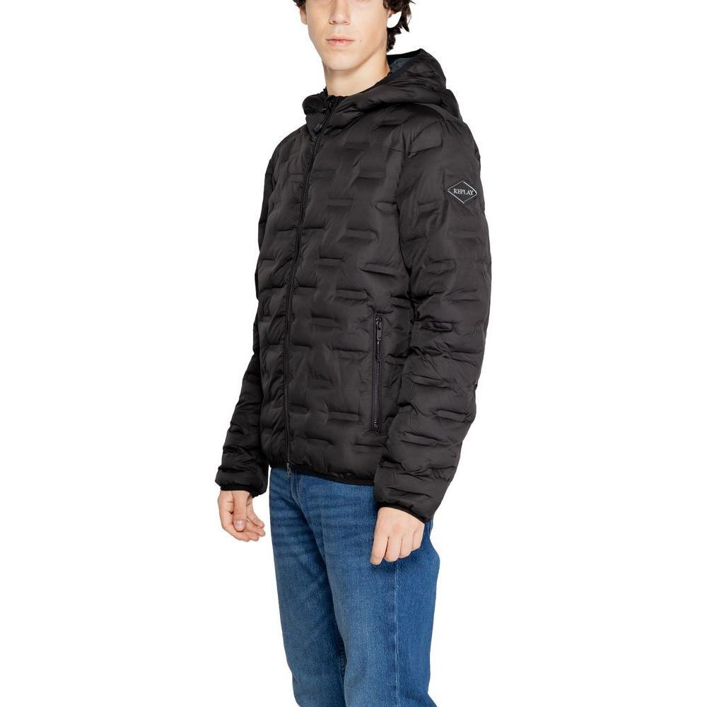 Replay Black Polyester Jackets & Coat RE-14825600009-IT54 | XXL