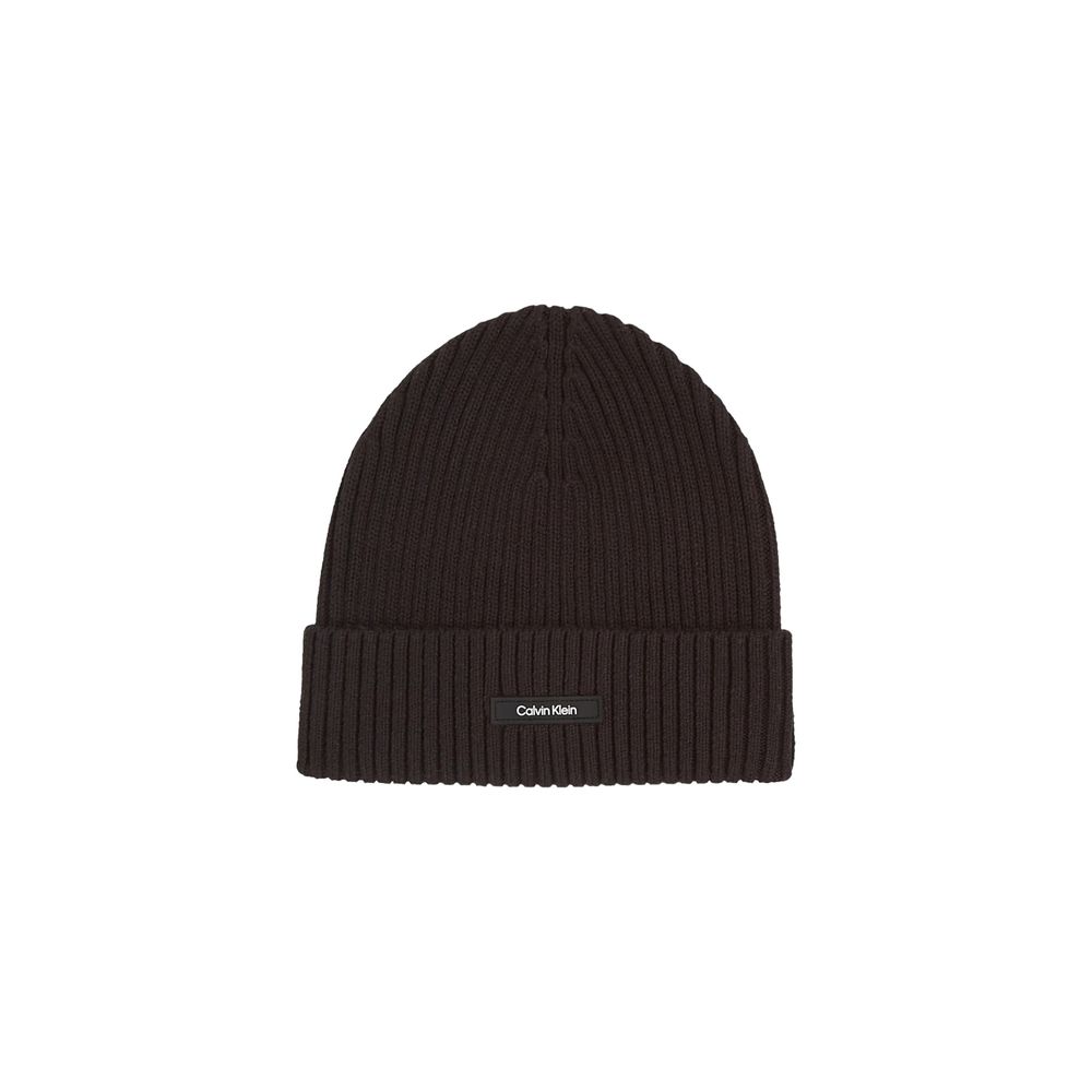 Ribbed black beanie, Calvin Klein Black Organic Cotton Cap Baseball Hat.