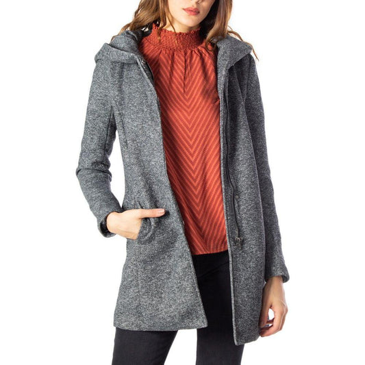 Only Gray Polyester Coat ON-2176700138-IT42|M