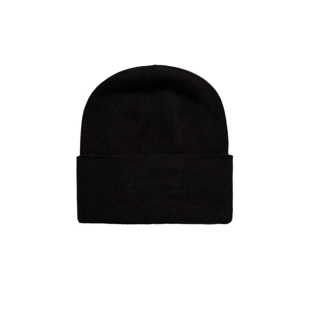 Calvin Klein Jeans Black Cotton Cap (Baseball Hat) - Black beanie with embroidered logo for winter wear