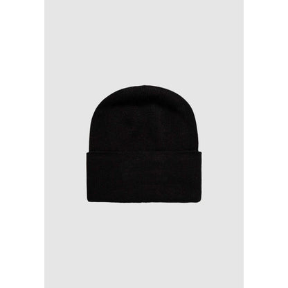 Calvin Klein Jeans Black Cotton Cap (Baseball Hat), stylish black beanie with embroidered logo, perfect for winter fashion and warmth.
