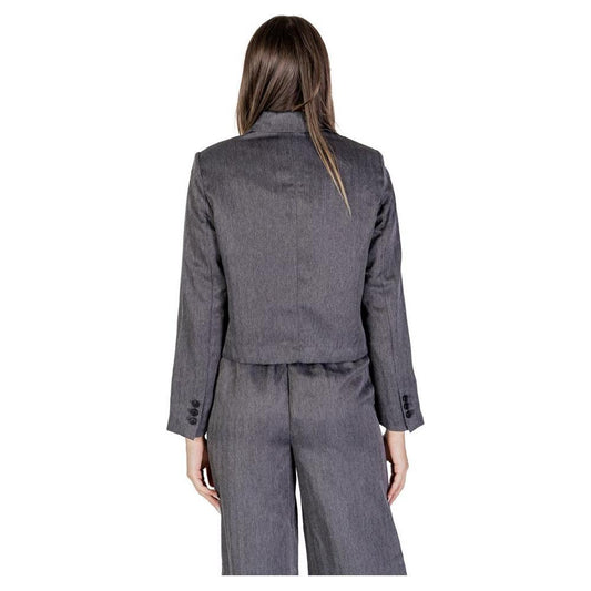 Jacqueline De Yong Gray Polyester Blazer JA-14838200136-IT40|S