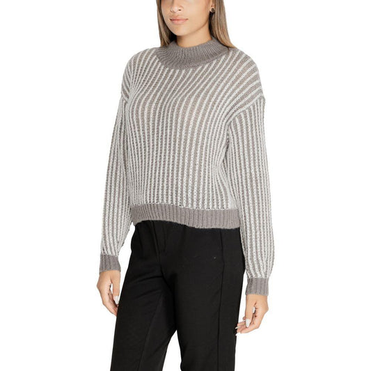 Jacqueline De Yong Gray Polyester Sweater JA-14840400136-IT44|L